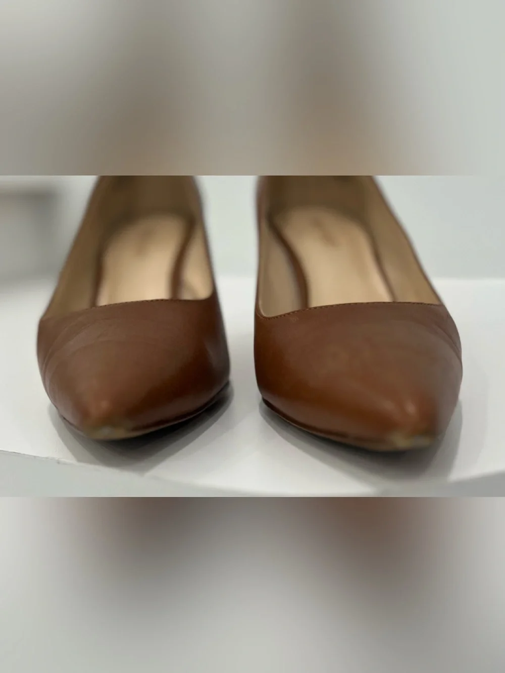 NINE WEST MARGOT Cognac Leather Pumps, Size 8.5 - Picture 2 of 7